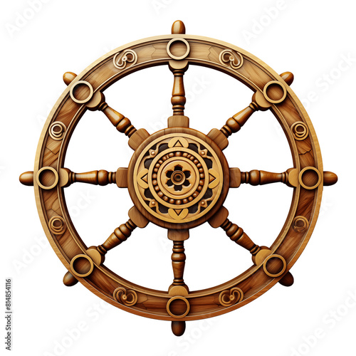 dharma wheel isolated on white background