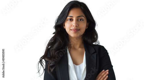beautiful Indian business woman isolated on transparent and white background.PNG image.