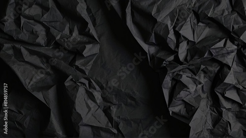 Crumpled Black paper texture background overlay effect
