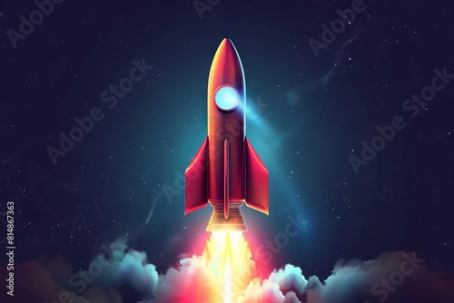 dynamic rocket launch symbol of boost and propulsion aigenerated vector illustration