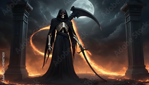 The grim reaper standing at the gates of the under upscaled_10