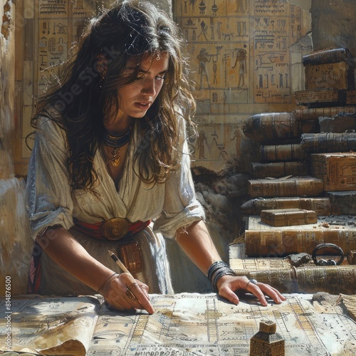 female archeologist examining the technology used by ancient civilizations