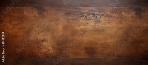 The dark brown table with a beautiful texture of an old aged grunge frame wall vintage pattern lined surface and rough background gives an abstract top view with copy space for an image