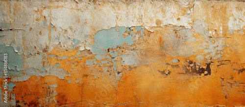 There is a metal surface with peeling paint and tape providing space for your written content. Copyspace image