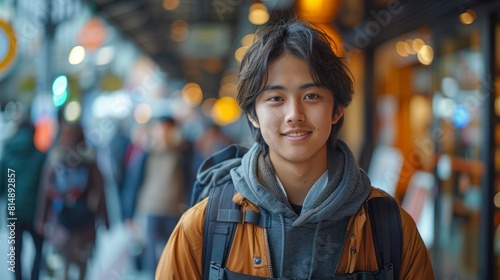 Japanese teen entrepreneur creating a social media campaign for his startup