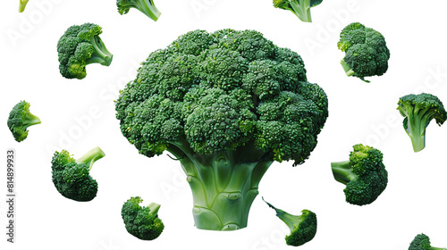 broccoli and cauliflower isolated on white transparent background