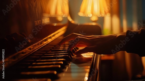 A pianist plays a beautiful melody on an old piano