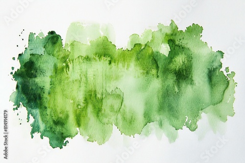 Green watercolor stain on white background, high quality, high resolution