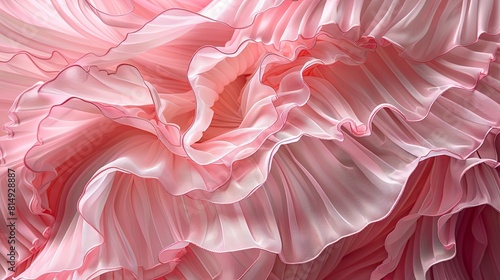 close-up of a pink pleated fabric