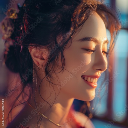 Mesmerizing Intimate Portrait of a Captivating Chinese Beauty Radiating Joy and Connection