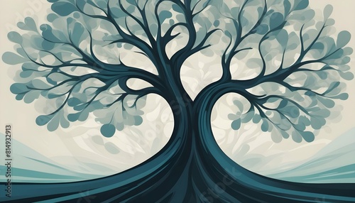 A tree depicted in a stylized abstract manner upscaled_7