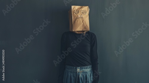 A Solemn Figure with Paper Bag