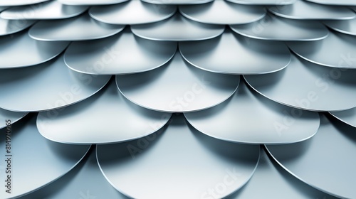  A tight shot of a wavy metal roof, displaying pronounced curvatures at its crest and base