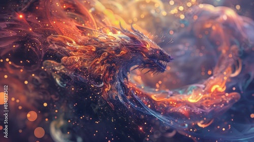 Abstract Dragon Symbolizing Innovation and Vision in the Year