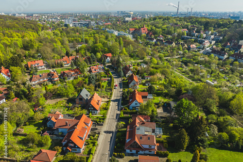 A housing estate in Gdańsk called Diabełkowo on a beautiful sunny spring day.