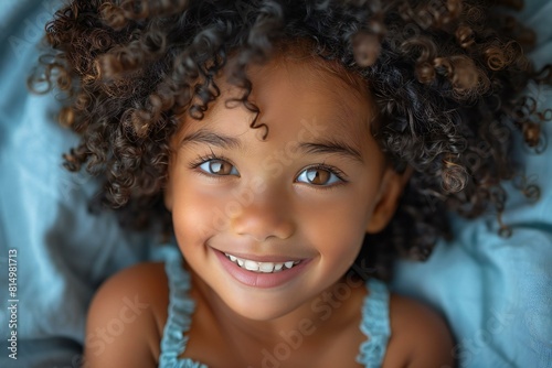 Close-up portrait of a little african american girl smiling