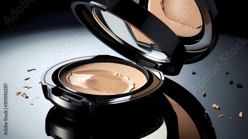 **A compact powder foundation with a built-in mirror