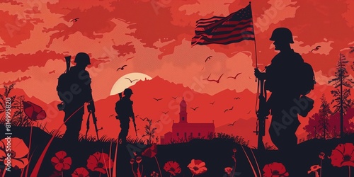 Silhouette of Sacrifice: Honoring Heroes on Memorial Day Reflecting Courage and Gratitude