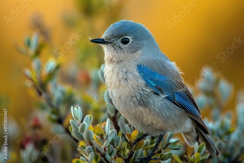 Eastern Bluebird (Sialia sialis) perched on a bush
