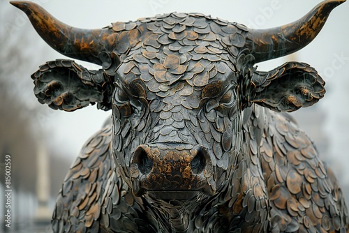 Bronze bull statue in Tbilisi, Georgia