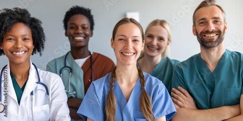 Confident medical professionals posing with arms crossed in front of a white background