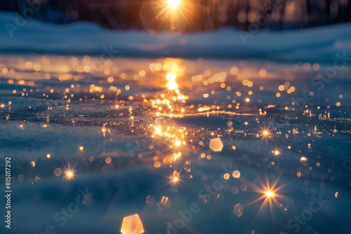 Sunbeamlit Antifungals Glowing on Icy Surface A Glimpse into Winters Healing Power