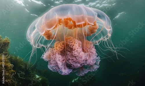 Gargantuan jellyfish in habitat