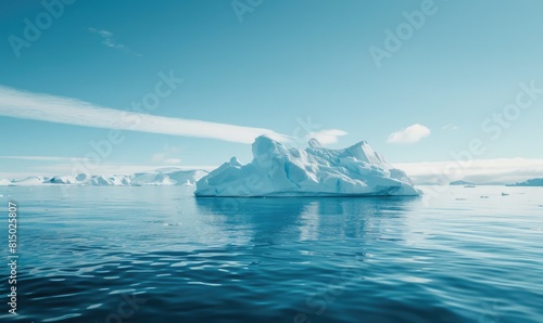 Arctic ocean background with floating icebergs