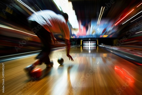 Professional Bowler in Action - Dynamic and Intense Bowling Technique