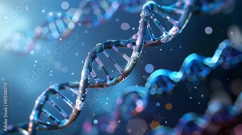  "DNA 3D biomedical illustration."