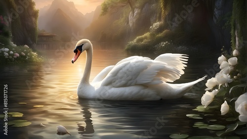 The Swan's Secret: Write a story about a swan that harbors a magical secret. Describe the setting, the nature of the secret, and how a young protagonist discovers and interacts with the swan. What con