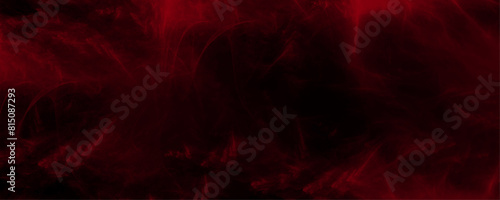 Red steam on a black background. Textured abstract red smoke texture over black. Red steam explosion special effect. Red powder smoke explosion Realistic fog and mist effect on dark background. 