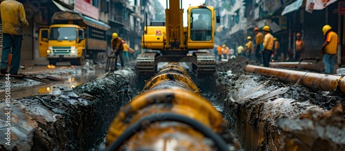 Advancement in Urban Infrastructure Laying Water Pipes in a New Development