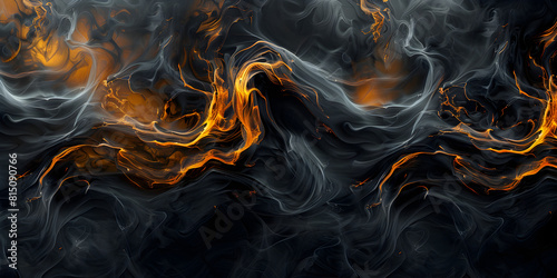 Captivating Texture Emerges As Fiery Flames And Billowing Smoke Dance Against A Dark Backdrop