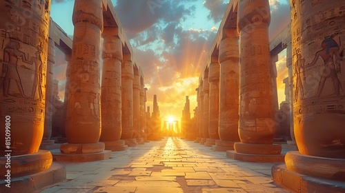 Dramatic Lighting at Karnak Temple Complex A Glimpse into Ancient Egypts Cultural Heritage