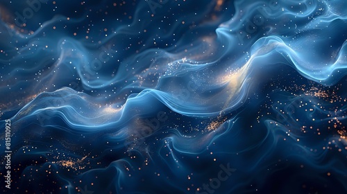Dynamic Fluidity: Abstract Blue and Gold Art