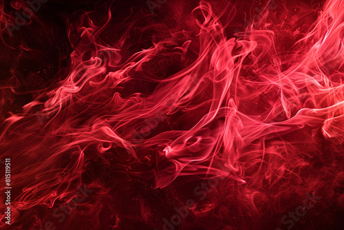 Abstract red flames dancing against a dark background, flickering and intertwining in a mesmerizing display of heat and energy.
