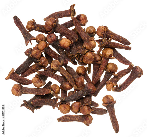 Dried clove spice on isolated background