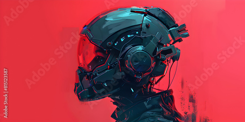 Cyberpunk character helmet design