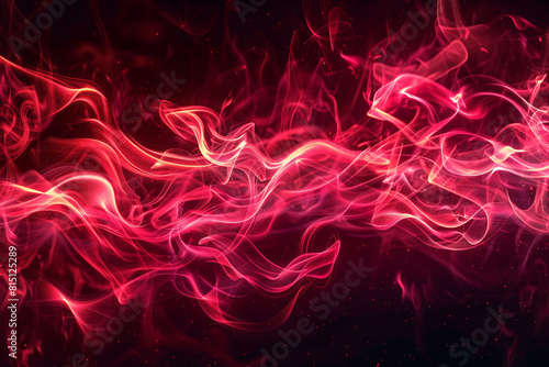 Abstract red flames dancing against a dark background, flickering and intertwining in a mesmerizing display of heat and energy.