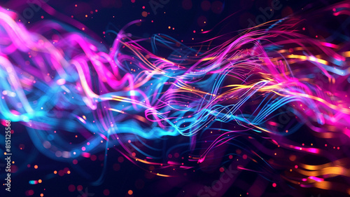 Abstract tendrils of energy pulsating with vibrant hues, symbolizing the dynamic flow of information in AI-powered networks.