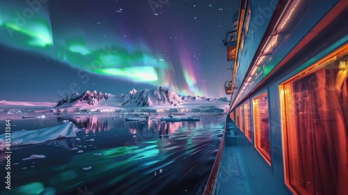  Arctic cruise in Greenland, icebergs, northern lights, polar adventure.