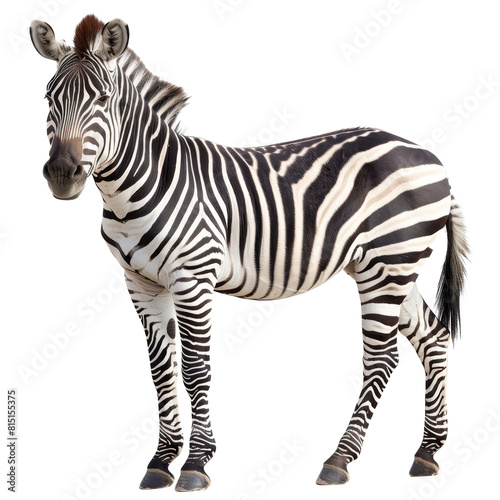 A zebra is standing on a Png background, a Beaver Isolated on a whitePNG Background