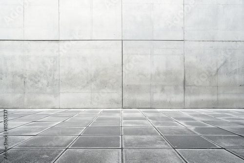 Minimalistic grey concrete wall and floor