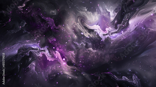 Abstraction cosmique de couleurs violettes et bleues