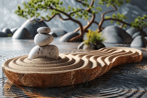 Find peace and mindfulness in this serene Zen oasis, where simplicity and balance reign supreme.