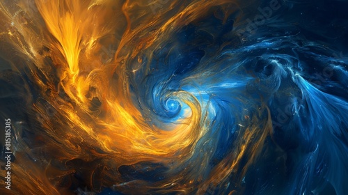 golden and blue whirlwind