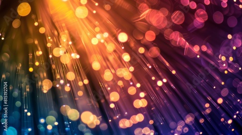 Close-up of network cables is depicted against a fiber optical background, showcasing the vital infrastructure of data centers. This image emphasizes the importance of reliable connectivity 