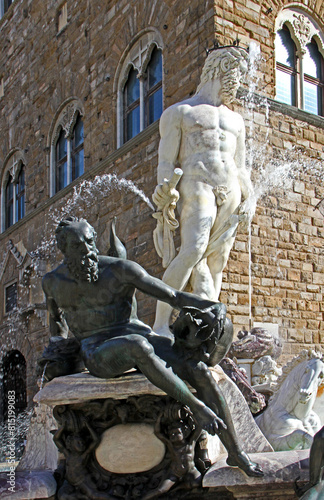 La fontana del Nettuno in Piazza della Signoria a Firenze