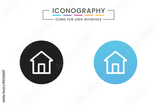 Home icon thin outline vector set in flat line style. homepage icon set in filled and outlined. house icon vector. Black home icons collection for web or app ui design.